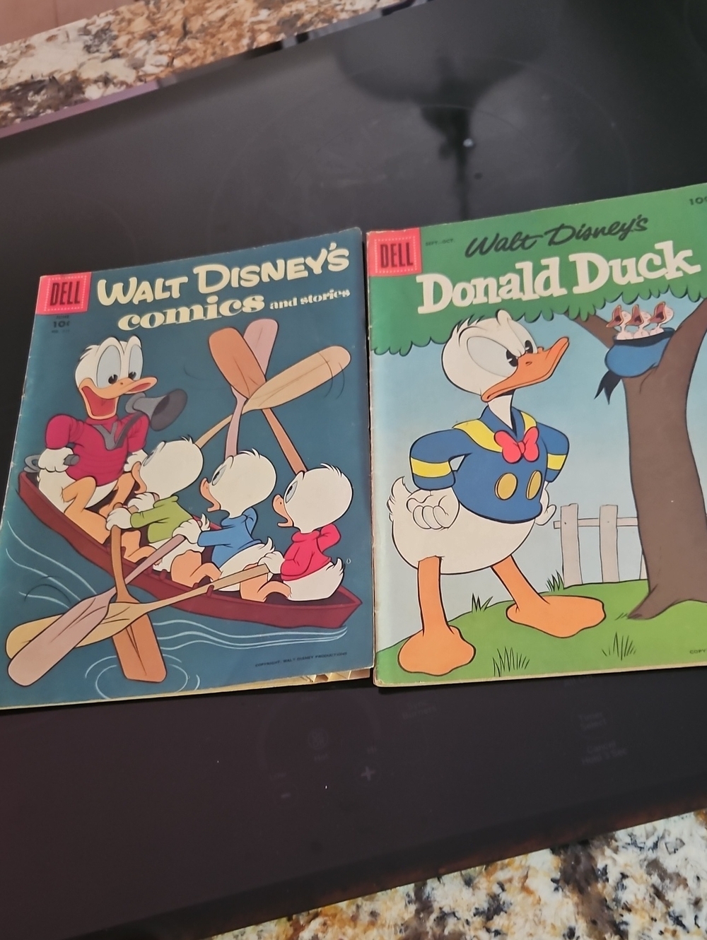 Set of 2 Dell Donald Duck Comics and Walt Disney Comics 1957/1958.